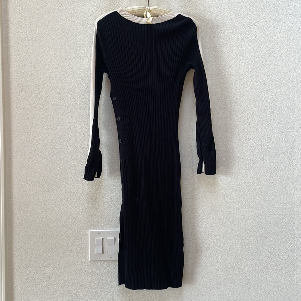 Target Future Collective Women’s Side Button Knit Dress, Black/White - Picture 4 of 8